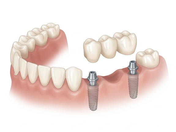 Ponte fixa sobre implantes